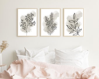 Botanical Wall Art, Organic Modern Wall Decor, Floral, Watercolor, Digital Instant Download Printable, Neutral Home Decor