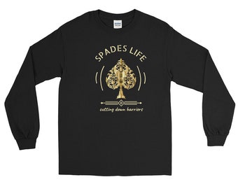 Spades Life Gold and Black - Men’s Long Sleeve Shirt