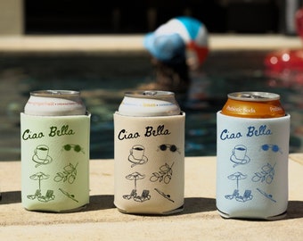 Ciao Bella Custom Can Cooler: Italy Bachelorette Party Favors