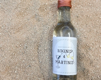 Custom Bachelorette Shooter Labels, Beach Party Favors