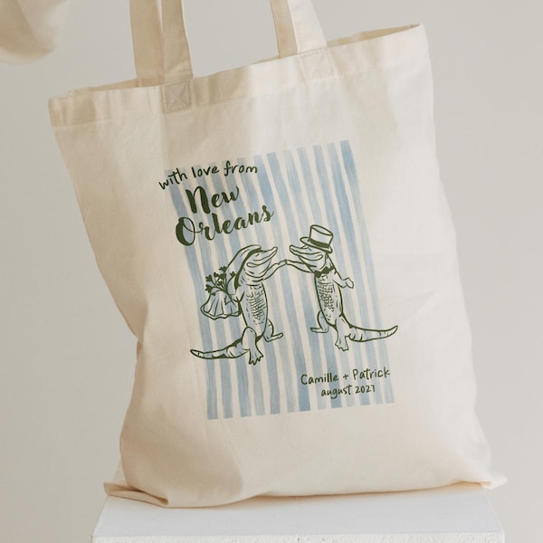 With love from New Orleans Bachelorette or Wedding Tote Bag: NOLA Bachelorette/Wedding Party Favors