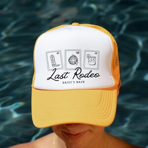 Last Rodeo Bach, Stamp Icons Custom Trucker Hat, Bachelorette Hat, Bachelorette Merch, Country Hat, Cowgirl Bach, Texas Bach, Nashville Bach