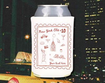 NYC Stamp Can Cooler: New York Bachelorette Party Favors
