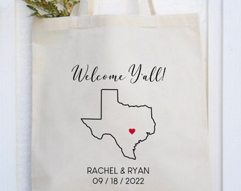 Texas Wedding Tote - Austin Wedding Tote - Austin Wedding Favors - Texas Wedding Favors - Texas Welcome Tote - Custom Wedding Tote - Favors