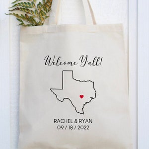 Texas Wedding Tote - Austin Wedding Tote - Austin Wedding Favors - Texas Wedding Favors - Texas Welcome Tote - Custom Wedding Tote - Favors