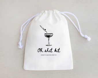 Personalized Bachelorette Party Favor Bag – Vintage Inspired Hangover Kit