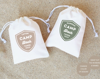 Camp Bachelorette Cotton Favor Bag: Personalized Hangover Kit