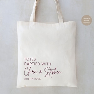 Totes Partied With Tote - Wedding Welcome Tote - Wedding Welcome Bag - Destination Wedding Tote - Wedding Guest Favor Bag - Custom Wedding