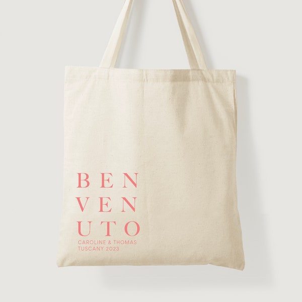 Benvenuto Tote - Italy Welcome Bag - Italy Wedding Favor - Wedding Welcome Bag - Wedding Guest Favors - Welcome Bags - Italian Wedding Favor