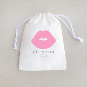 Custom Galentines Party Favor Bag: Lips Design