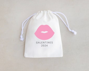 Custom Galentines Party Favor Bag: Lips Design