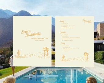 Plantilla de itinerario para despedida de soltera en el desierto: Palm Springs, Joshua Tree (descarga digital)