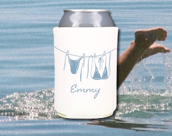 Bikini Name Custom Can Cooler - Bachelorette Party Favors - Swimsuit Can Cooler - Summer Bach Club - Pool Party Favors - Personalized Name