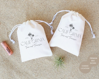 Personalized California Wedding Favor Bags: Hangover Recovery Kit