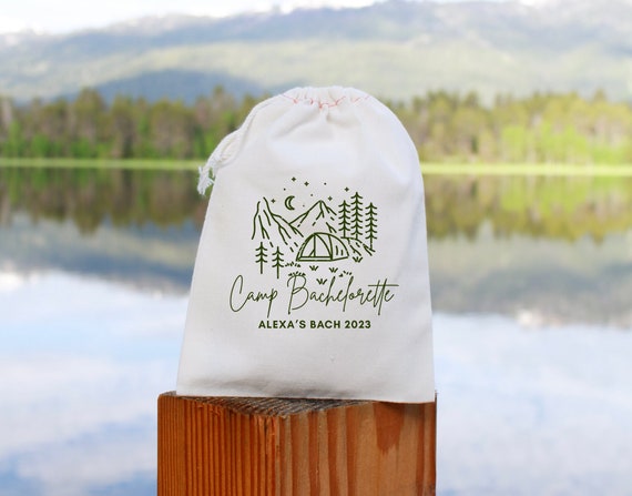 Camp Bachelorette Cotton Favor Bag: Mountain Hangover Kit