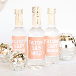 Last Disco Shooters, Bachelorette Shooter Labels, Bachelorette Party Favors, Last Disco Bachelorette, Disco Bachelorette, Custom Shooters