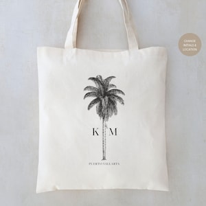 Palm Tree Wedding Tote - Destination Wedding Welcome Tote - Tropical Welcome Tote - Customized Wedding Tote - Tropical Wedding Tote