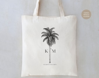 Palm Tree Wedding Tote - Destination Wedding Welcome Tote - Tropical Welcome Tote - Customized Wedding Tote - Tropical Wedding Tote