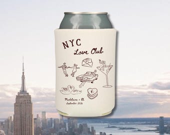 NYC Love Club Can Cooler: New York Bachelorette Party Favors - NYC Wedding