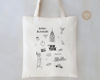 New York Bachelorette Tote Bag: Club Theme, Custom Text