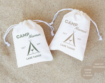 Camp Bachelorette Hangover Kit Bag: Personalized Cotton Favor