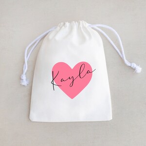 Personalized Galentine's Day Favor Bag: Custom Heart Design