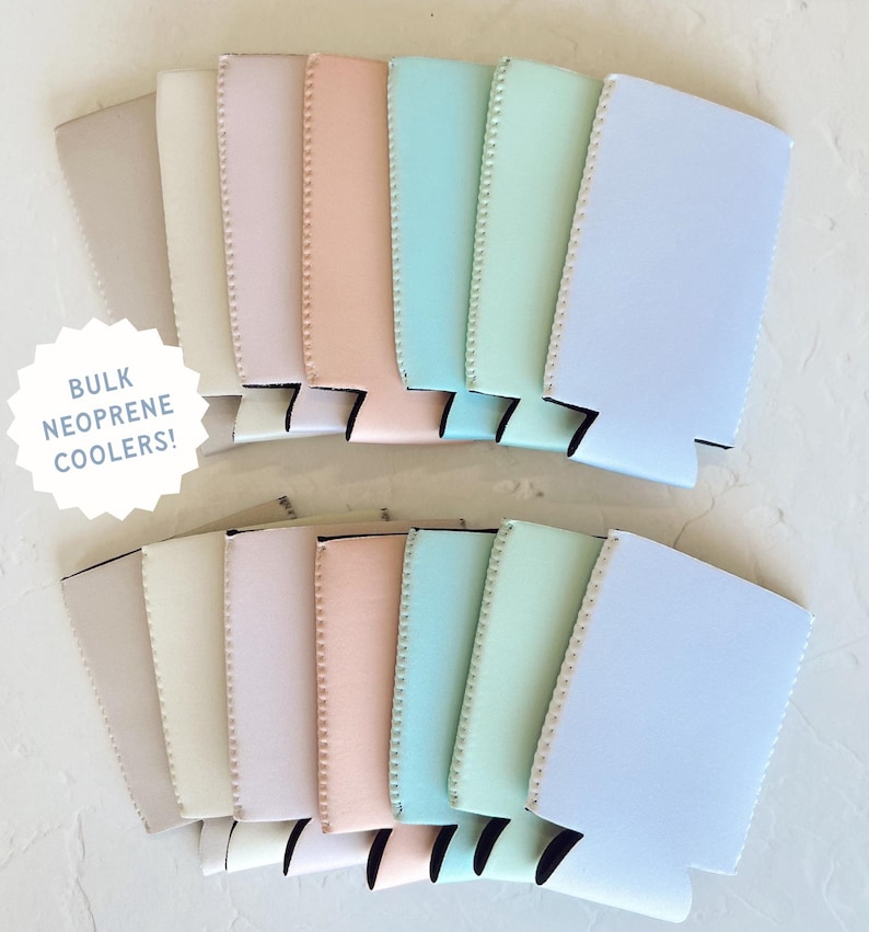 Bulk Blank Neoprene Can Coolers: Standard and Slim Can Sleeves for DIY - Wholesale DIY image 1