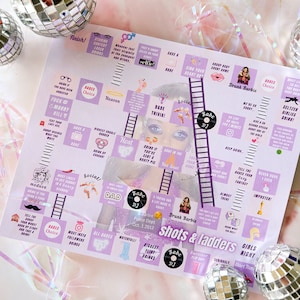 Shots and Ladders Girls Night - Bachelorette Games - Girls Night Party Games - Adult Party Games - Girls Night Board Games - Drinking Games
