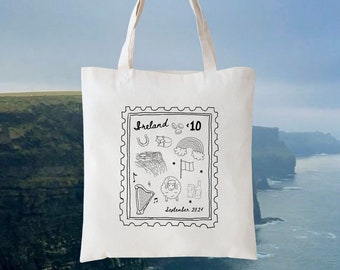 Ireland Stamp Tote Bag: Custom Wedding Welcome Favor