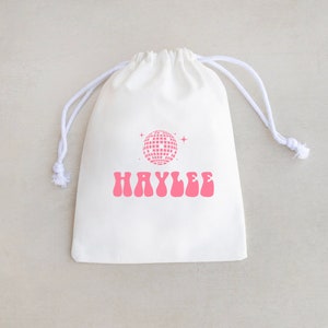 Custom Name Bag - Disco Bachelorette - Hangover Kit Bags - Disco Party Favors - Disco Bachelorette Party - Recovery Kits - Bachelorette Bags