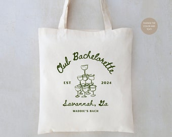 Champagne Club Bachelorette - Bridesmaid Tote - Club Bachelorette - Bridesmaid Favors - Bachelorette Party Favors - Bachelorette Totes - Bag