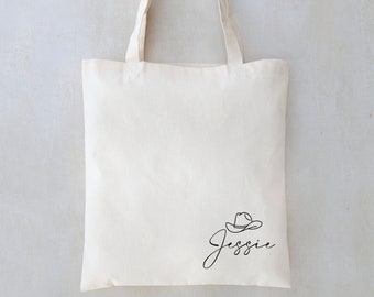 Personalized Name Tote, Bridesmaid Tote, Nashville Bachelorette Favors, Bridesmaids Totes, Cowgirl Themed Bachelorette, Bridesmaid Gift