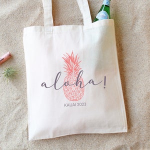 Aloha Welcome Tote - Destination Wedding Tote - Tropical Welcome Tote - Customized Wedding Tote - Hawaii Welcome Bag - Hawaii Wedding Bag