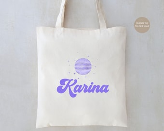 Personalized Disco Ball Tote Bag - Bachelorette Party Favor