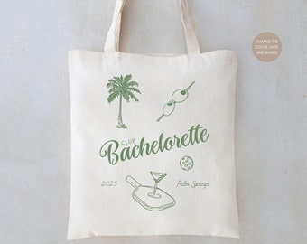 Palm Springs Bachelorette Tote Bag: Club Theme, Bridesmaid Favor