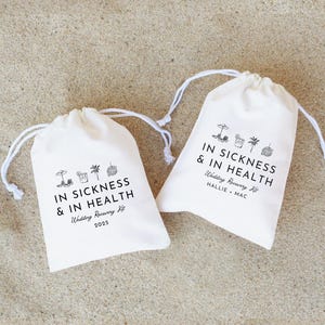 In Sickness & In Health, Wedding Recovery Kit, Wedding Hangover Kits, Wedding Hangover Kit Bags, Wedding Guest Favors, Wedding Recovery Bag