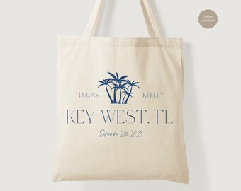 Wedding Tote Bags, Custom Wedding Totes, Personalized Tote Bags, Florida Wedding Favors, Wedding Welcome Bags, Modern Wedding Guest Favors