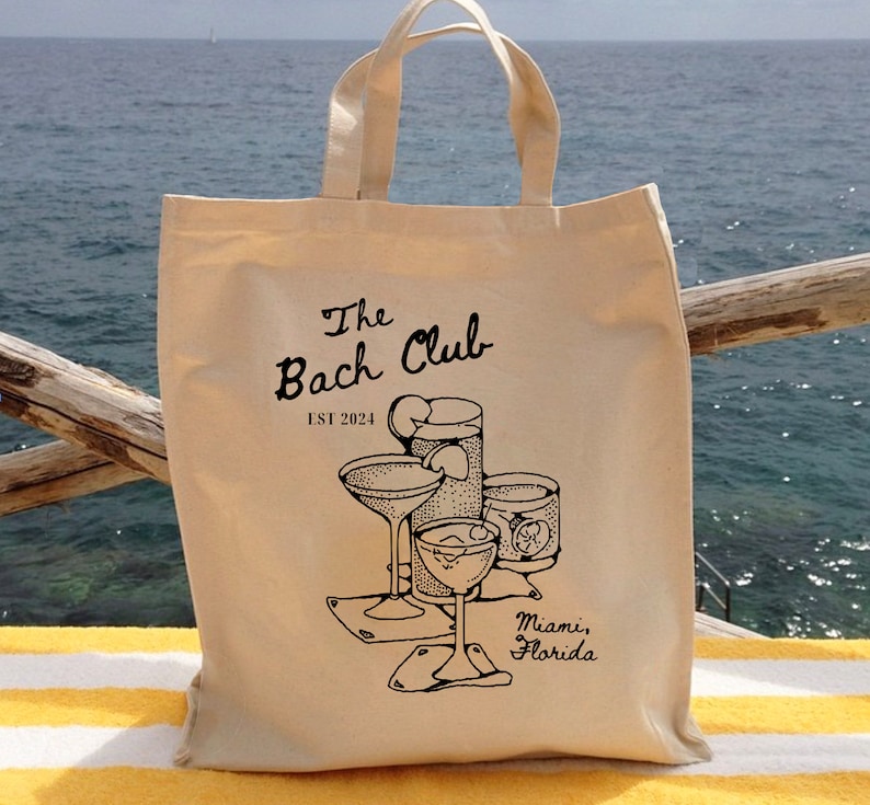 Bridesmaid Tote Bag for Club Bachelorette Party: The Bach Club Favor