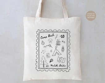 Camp Bachelorette Stamp Tote, Personalized Bachelorette Totes, Bachelorette Party Favors Bags, Camping Bachelorette, Glamping Bachelorette