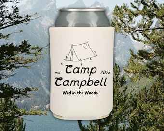 Custom 'Camp Bach Club' Can Cooler: Wild In The Woods Bachelorette Party Favor