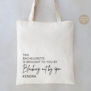 Personalized Bachelorette Party Tote Bag: Hangover Favor