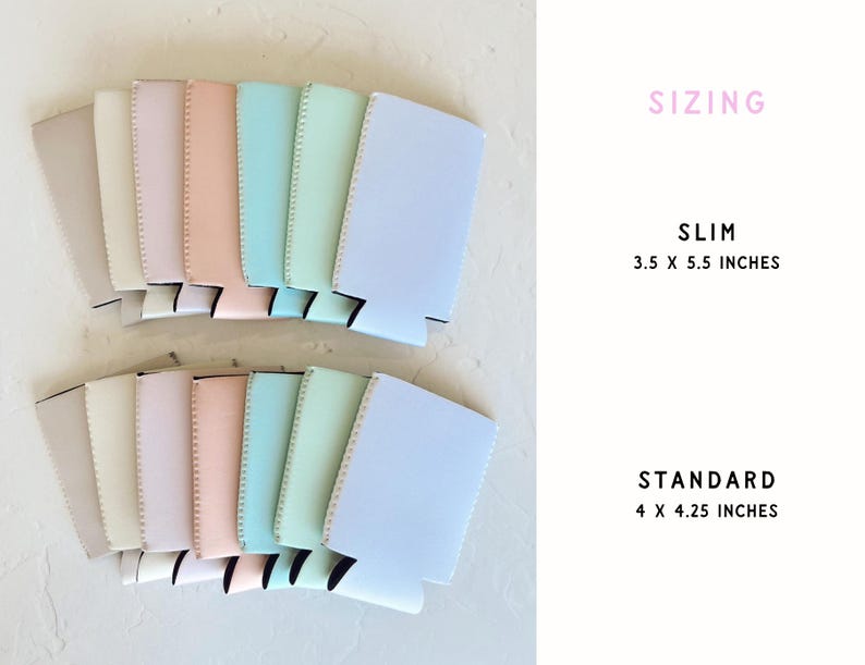 Bulk Blank Neoprene Can Coolers: Standard and Slim Can Sleeves for DIY - Wholesale DIY image 3