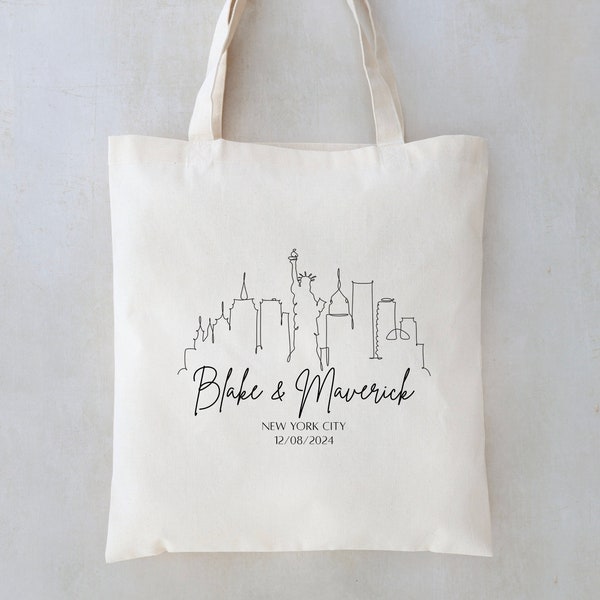 New York Skyline Tote - New York Wedding Totes - NYC Wedding Welcome Bags - New York Wedding Bags - New York Wedding Favors - NYC Totes