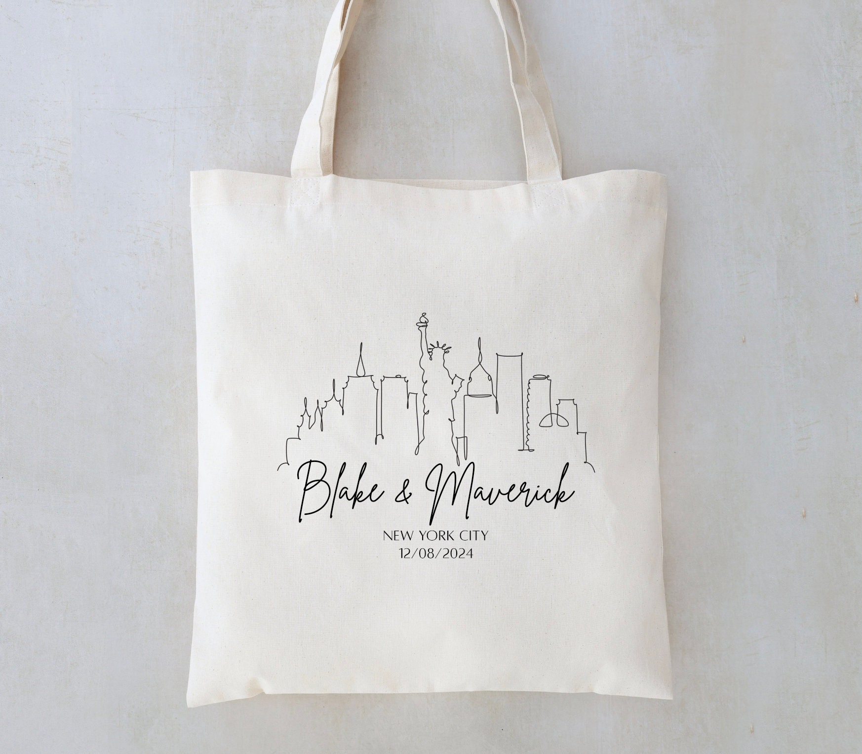 New York Skyline Tote - New York Wedding Totes - NYC Wedding Welcome Bags - New York Wedding Bags - New York Wedding Favors - NYC Totes
