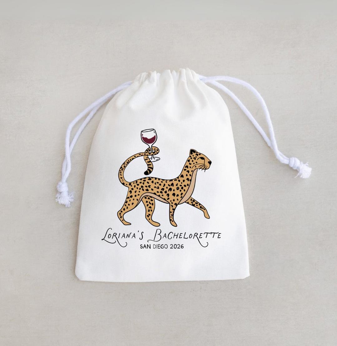 Wine Cheetah Hangover Kit - Bachelorette -personalized Girls Gone