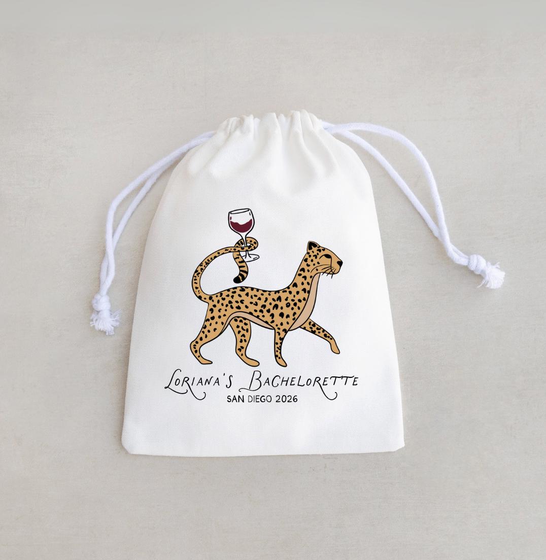 Wine Cheetah Hangover Kit - Bachelorette -personalized Girls Gone