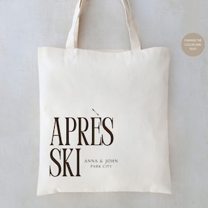 Mountain Wedding Welcome Tote - Apres Ski Totes - Mountain Wedding Bags - Mountain Wedding Favors - Custom Wedding Bags - Apres Ski