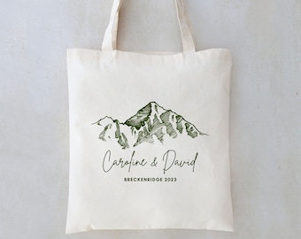 Mountain Wedding Welcome Tote: Custom Favor Bags