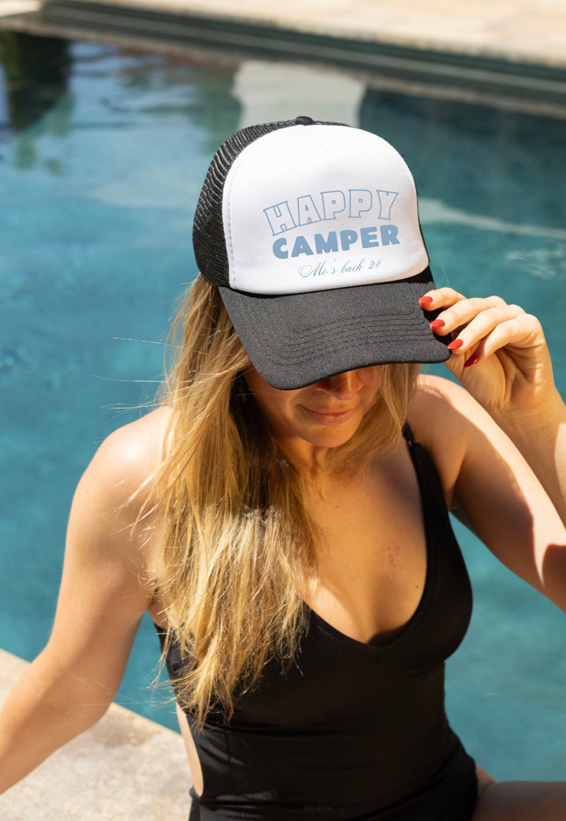 Happy Camper Trucker Hat: Custom Bachelorette Party Favor - Etsy
