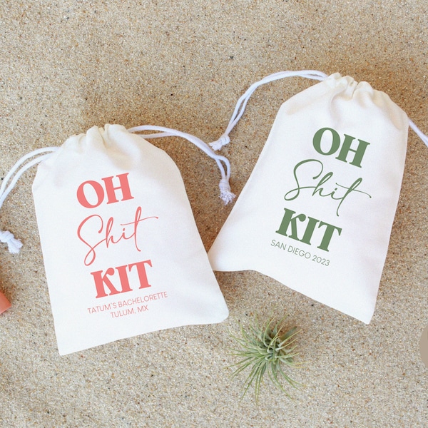 Oh Shit Kit - Personalized Oh Shit Kit - Personalized Party Favor - Hangover Kit - Bachelorette Party Favors - Recovery Kit - Wedding Favors